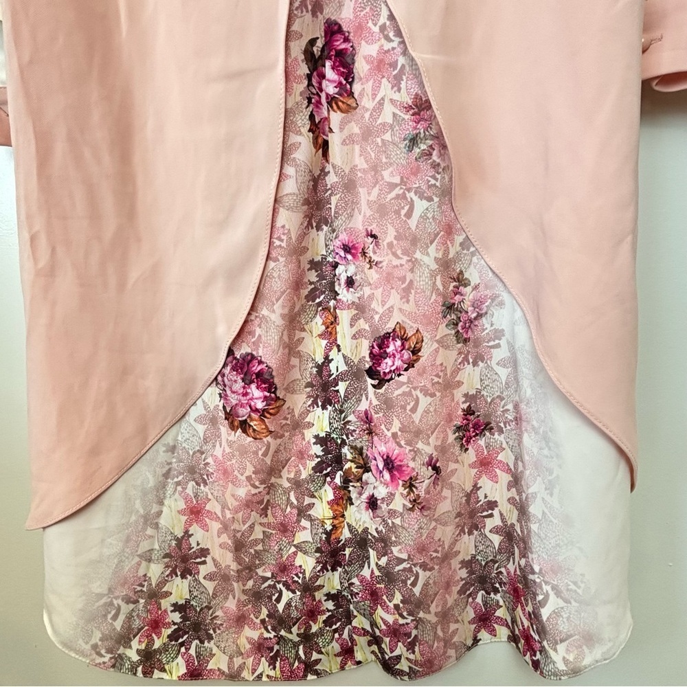 Famelin Women’s Modest Asymmetrical Tunic Long Sleeves Floral Dress Size Large - Picture 12 of 13